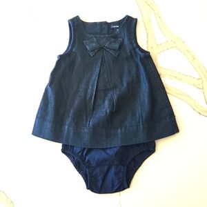 BabyGap stonewashed denim dress with shorts 0-3 months, never worn!